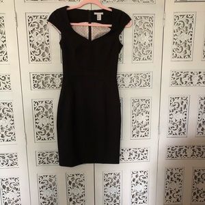 Size 2 H&M Black Sweetheart neckline Sheath Dress